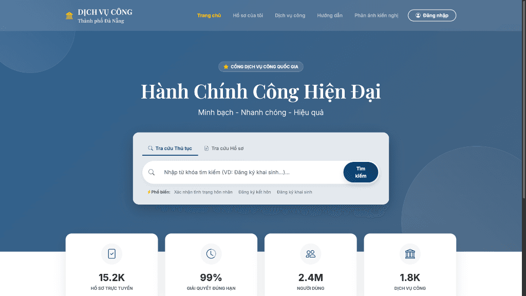 Danang's Egov interface preview